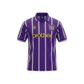 Archive Football Manchester City 1992-94 retro home jersey in purple with white pinstripes and yellow sponsor logo.