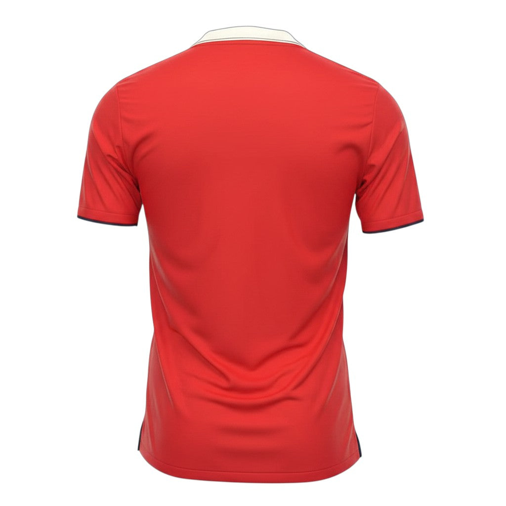 Vista trasera de la camiseta de local 2010/11 del Manchester United de Archive Football en color rojo clásico