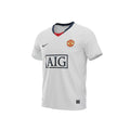 Camiseta retro de visitante del Manchester United 2008/09 blanca de Archive Football con escudo bordado