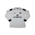 Archive Football Manchester United 1999-2000 long sleeve white retro soccer jersey with embroidered crest and logos
