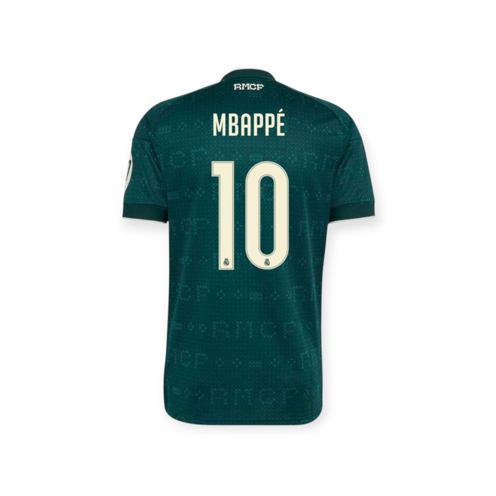 Archive Football Mbappé Real Madrid 2026/27 away jersey in dark green with white player name and number 10 on back