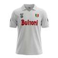 Archive Football Napoli 1987/88 away retro jersey in white with Buitoni sponsor logo and embroidered club crest.