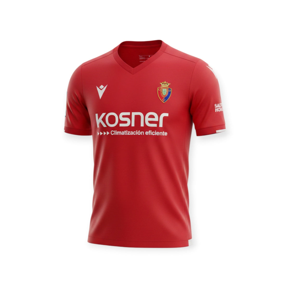 Archive Football CA Osasuna 2026/2027 red retro soccer jersey with high-density team emblem and sponsor logos.