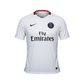 Archive Football Paris Saint-Germain 2015/16 away jersey in white with embroidered crest and sponsor logos