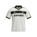 Archive Football Parma 1993/94 retro home jersey in white with black and gold trim and iconic parmalat sponsor logo.