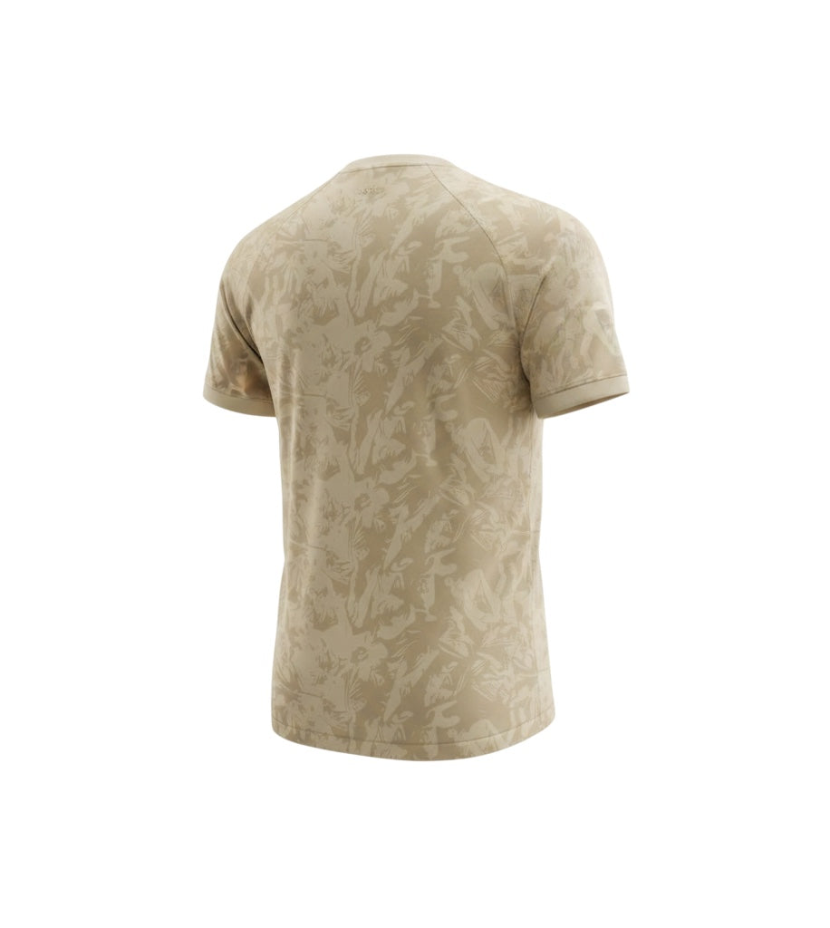 Archive Football Paris Saint-Germain 2026/27 special edition jersey in beige with a tonal abstract pattern, back view