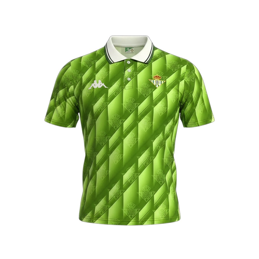 Archive Football 1993 Real Betis retro home jersey in green with white collar and embroidered club crest