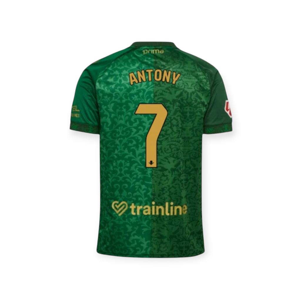 Archive Football Real Betis 2026/27 away jersey in green with Antony name and number 7 in gold on the back