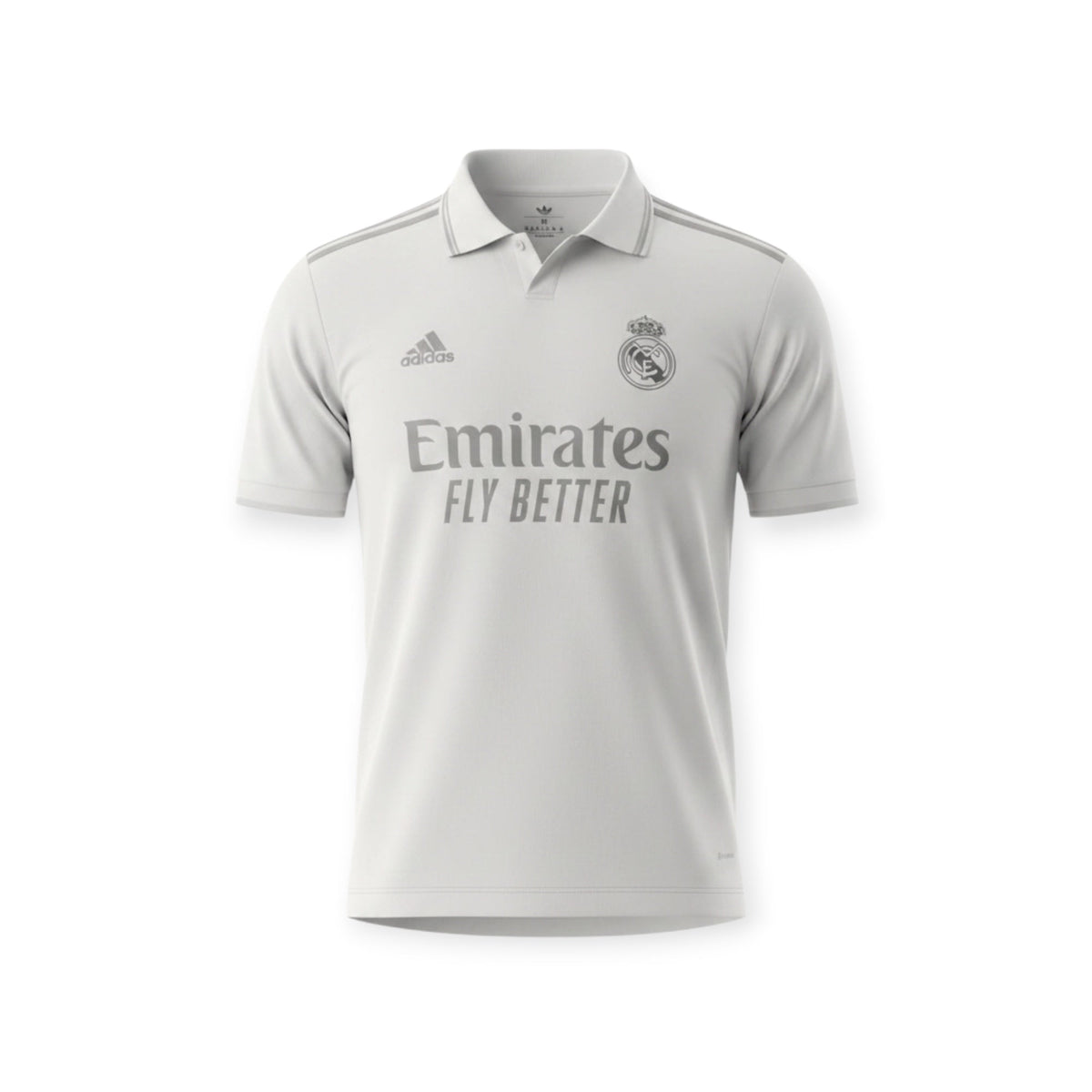 Archive Football Real Madrid 125th Anniversary white polo jersey with team emblem and sponsor logo