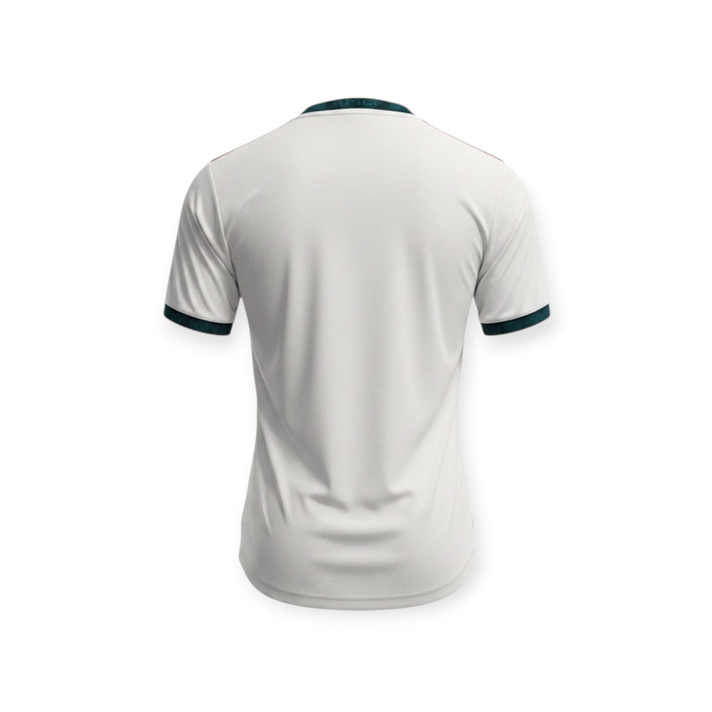 Archive Football Real Madrid 2026/2027 home jersey back view in white with dark green collar and sleeve trim