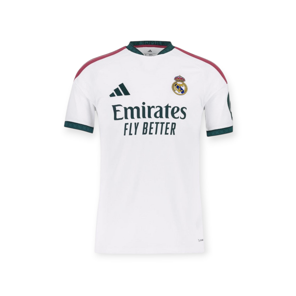 Archive Football Real Madrid 2026/27 home jersey in white with dark green accents and team emblem