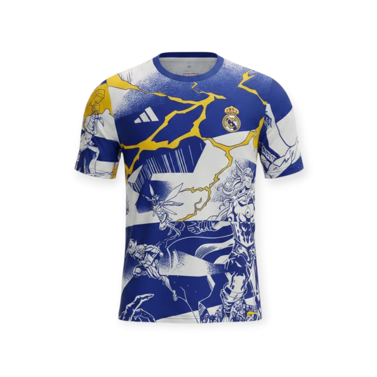 Archive Football Real Madrid 2026/2027 special edition jersey featuring a blue and white graphic comic book print.