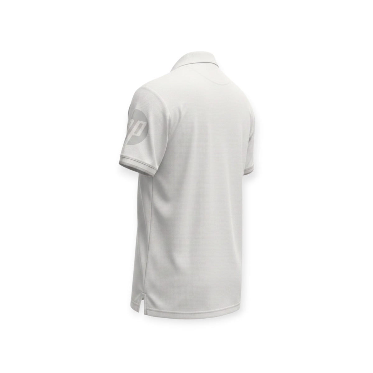 Archive Football Real Madrid 125th Anniversary white polo jersey, back view showing breathable polyester fabric