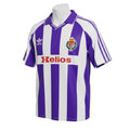 Archive Football Real Valladolid 1984 home retro jersey in purple and white stripes with embroidered club crest