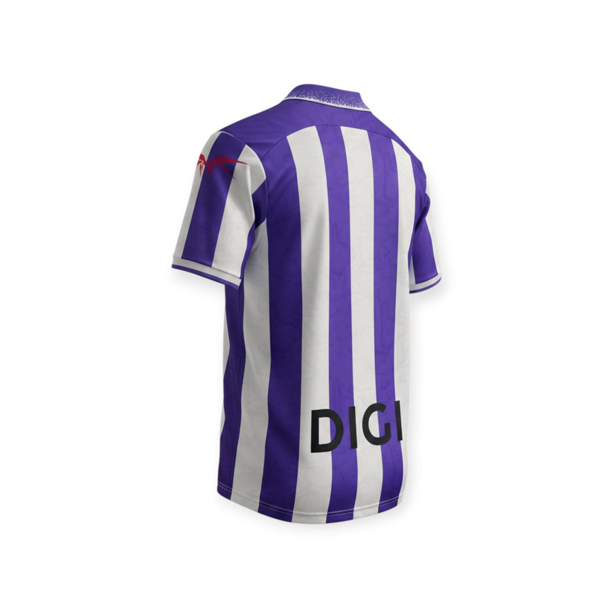 Archive Football Real Valladolid 2026/2027 home jersey featuring purple and white vertical stripes and back logo