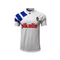 Archive Football Real Zaragoza 1992/93 home retro jersey in white with blue shoulder detail and red sponsor logo.