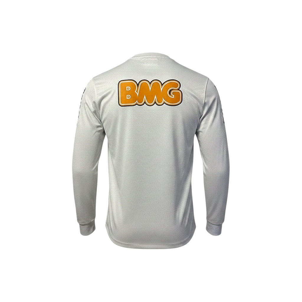 Archive Football Santos 2012 retro long sleeve jersey in white with BMG sponsor logo on the back