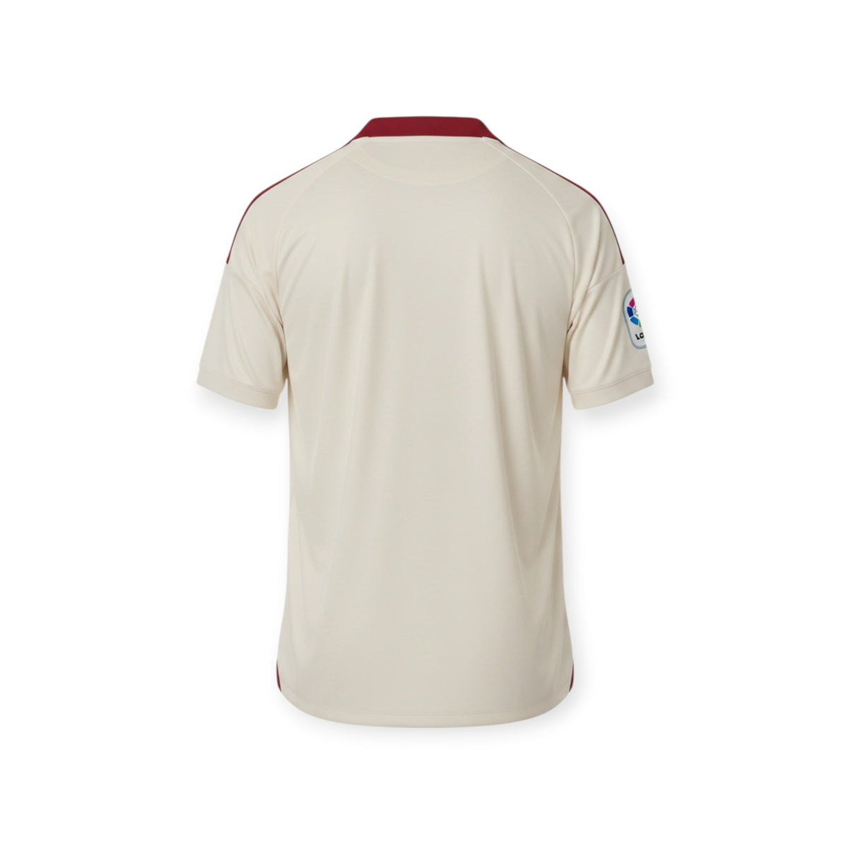 Vista trasera de la camiseta retro Sevilla FC 2026/2027 de Archive Football en color crema con detalles granates