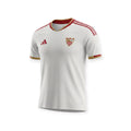Archive Football Sevilla FC 2026/2027 home jersey in white with red and gold trim and high-density team emblem.