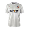 Archive Football Sevilla 1987-90 retro home jersey in white with embroidered crest and Expo 92 sponsor logo