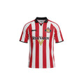 Archive Football Sunderland 2005/06 home retro jersey with red and white stripes, black collar, and embroidered crest.