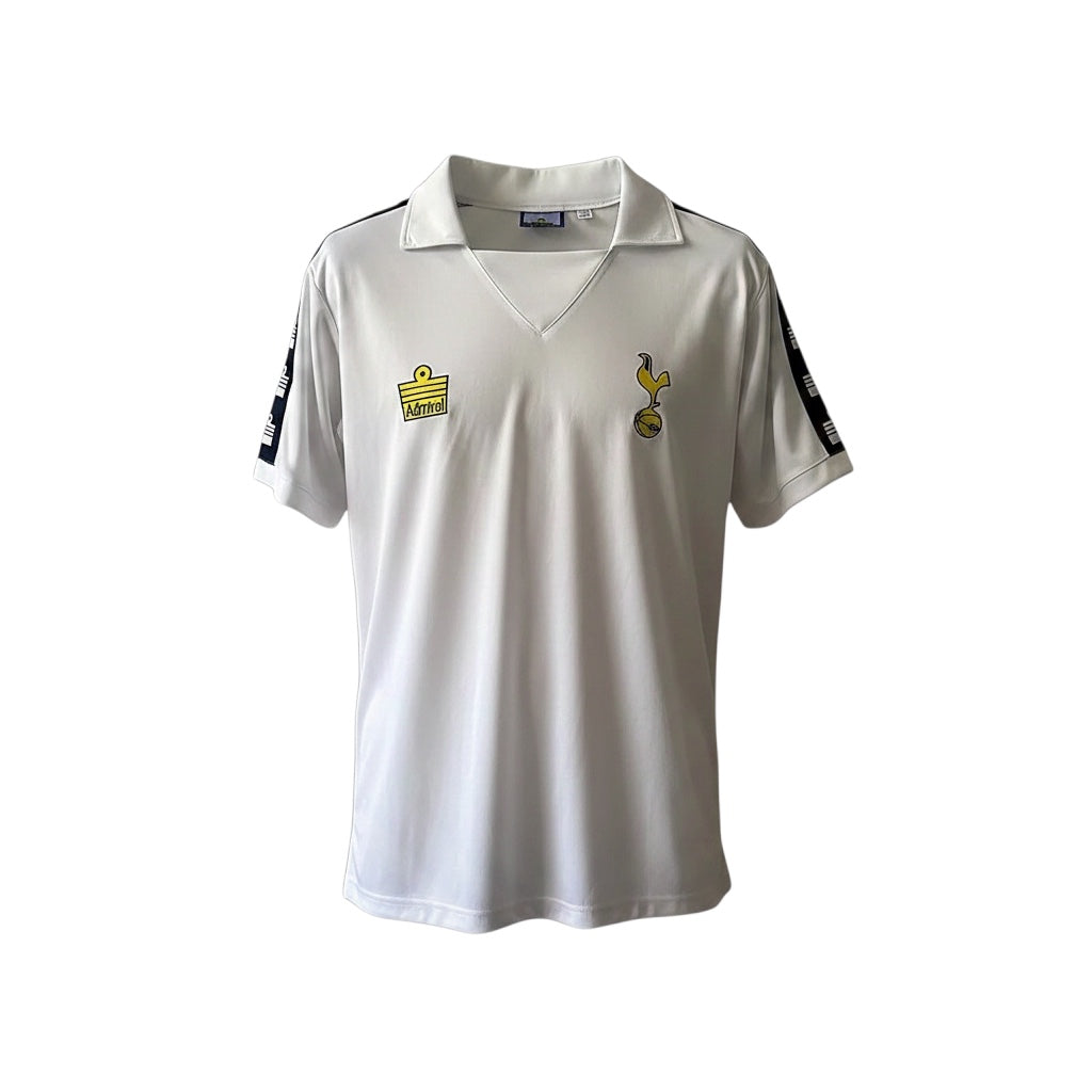 Archive Football Tottenham Hotspur 1978 retro home jersey in white with embroidered crest and classic collar