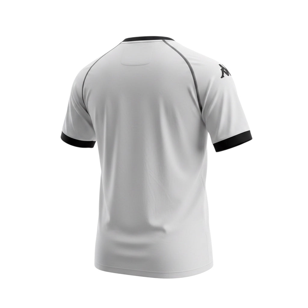 Archive Football Valencia 2010/11 home retro jersey, white with black trim and Kappa logo, back view.