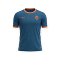 Archive Football Valencia CF 2026/2027 away jersey in blue with orange trim, featuring team emblem and brand logo.