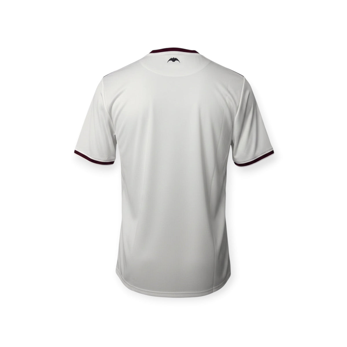 Back view of the white Archive Football Valencia CF 2026/2027 home jersey with dark trim and bat logo on the neck.