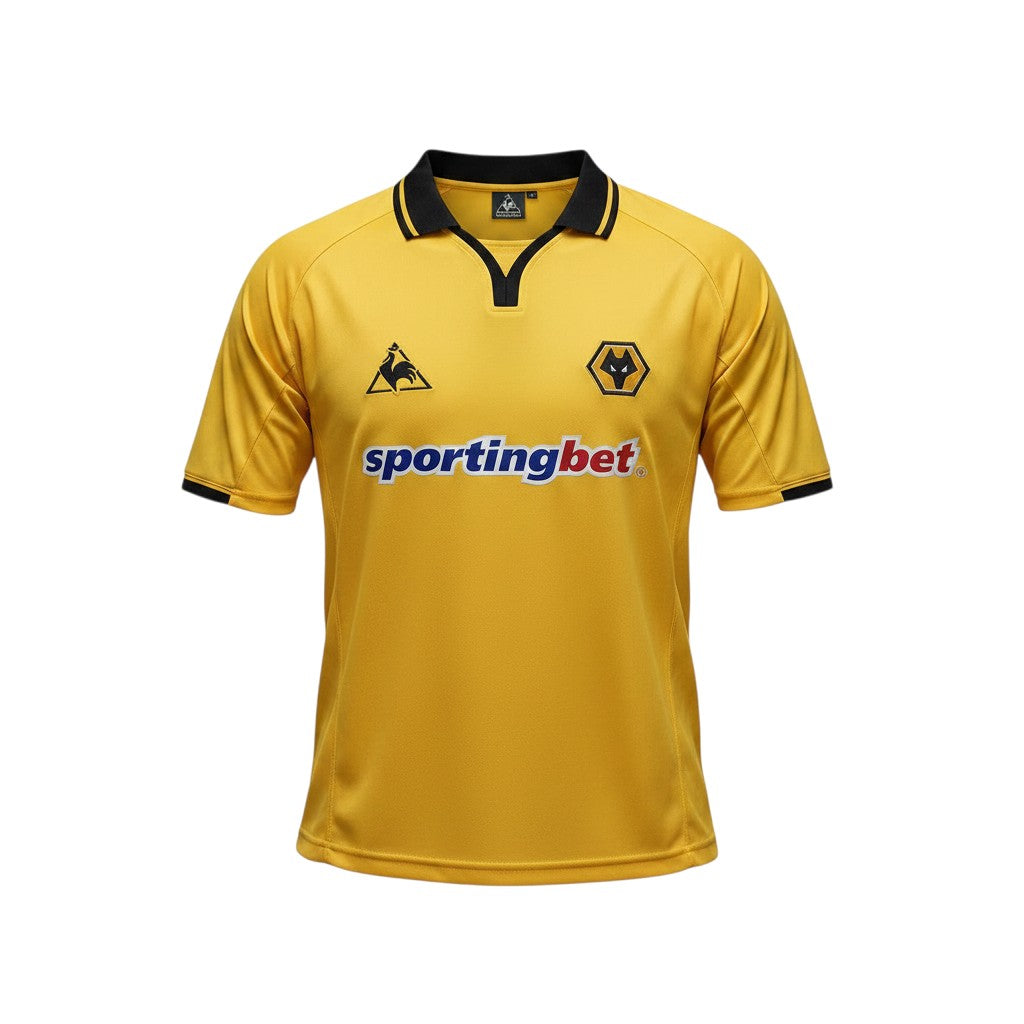 Camiseta de local retro Wolverhampton 2009/10 de Archive Football en color amarillo con detalles en negro