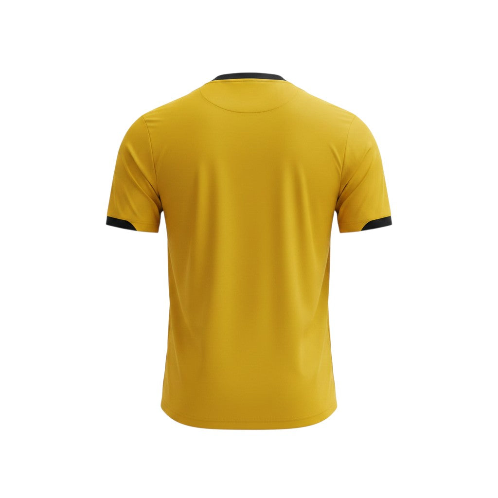 Vista trasera de la camiseta de local retro 2009/10 de Wolverhampton de Archive Football en color amarillo y negro.