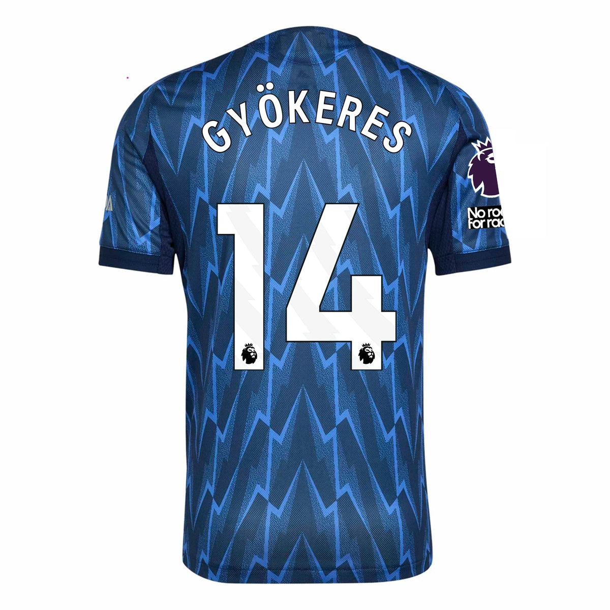 Arsenal Away Kit Gyokeres #14 2025/26 (Premier League) – white retro football jersey front view