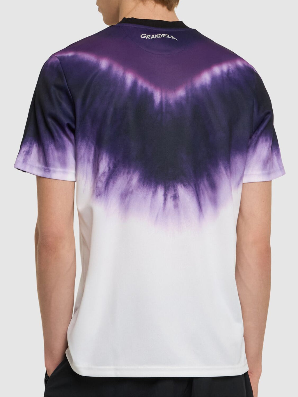 Real Madrid Year of the Snake Commemorative Edition 25/26 – tie-dye and geometric and purple and black retro football jersey side view