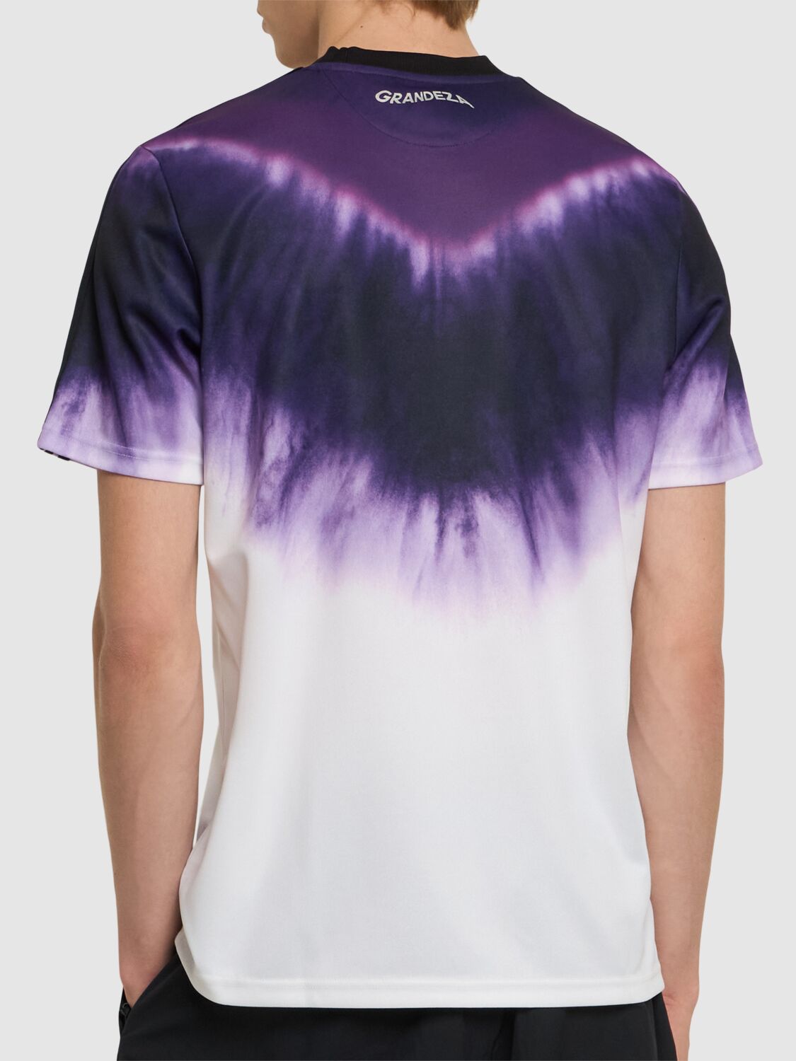 Real Madrid Year of the Snake Commemorative Edition 25/26 – tie-dye and geometric and purple and black retro football jersey side view