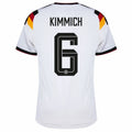 Germany Kimmich #6 Home Kit - 2026 World Cup – striped and white and geometric retro football jersey front view