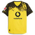 Borussia Dortmund Home Kit 2025/26 (Bundesliga) – yellow and striped retro football jersey front view