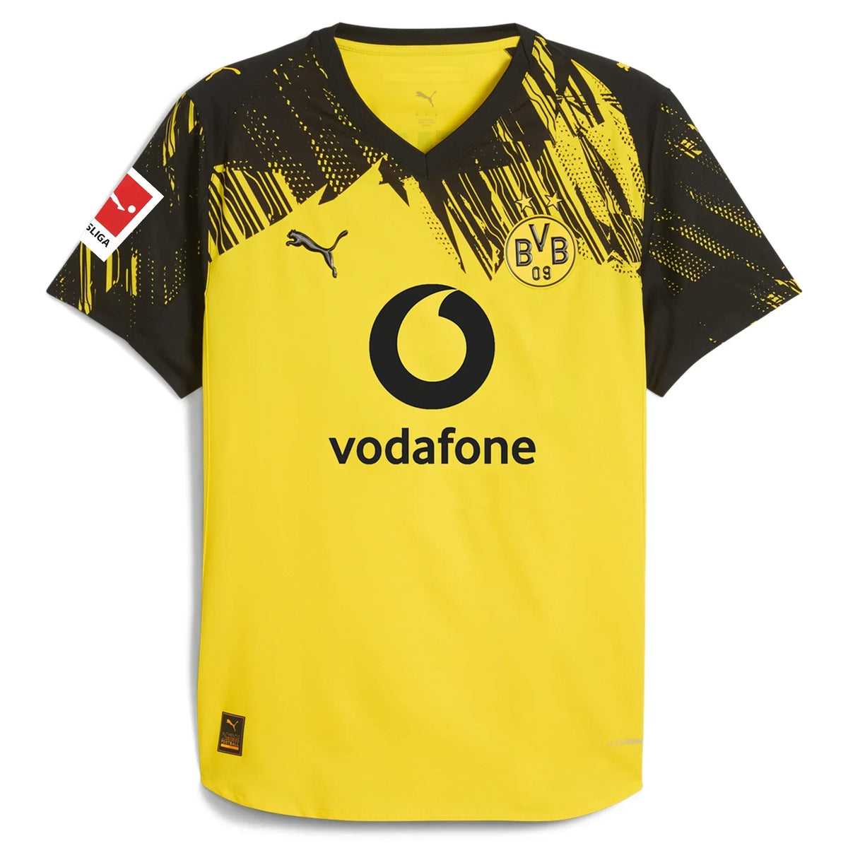 Borussia Dortmund Home Kit 2025/26 (Bundesliga) – yellow and striped retro football jersey front view