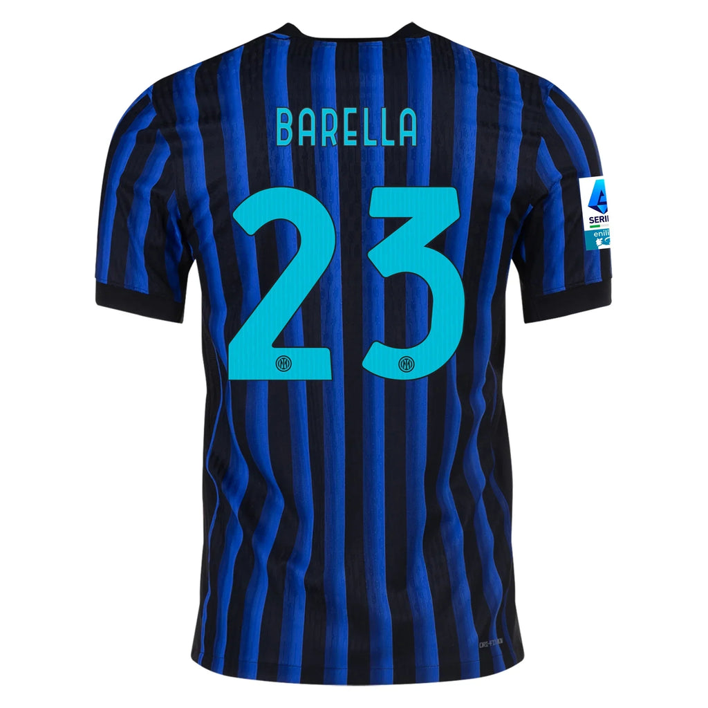 Inter Milan Home Kit 2025/26 - Nicolò Barella #23 (Serie A) – striped retro football jersey front view