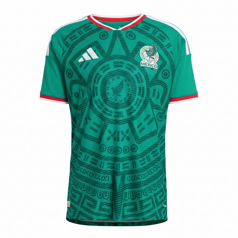 Mexico National Team Home Jersey 2025/26 – geometric and green retro football jersey front view