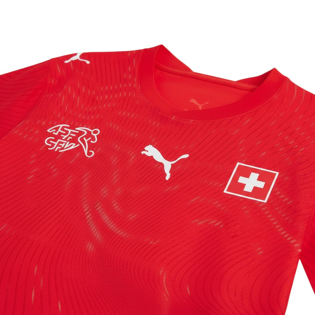 Switzerland National Team Home Jersey 2025/26 – red retro football jersey back view