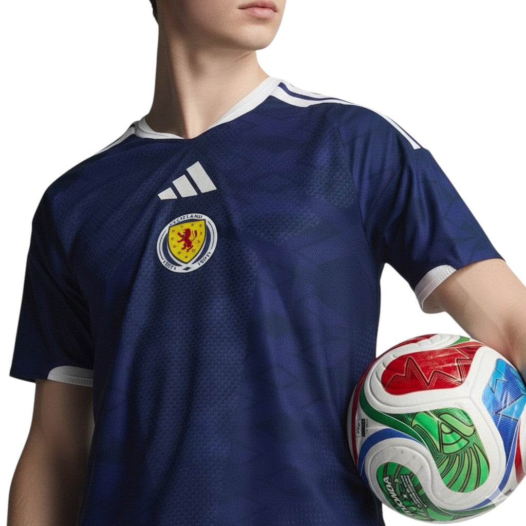 Scotland National Team Home Jersey 2025/26 – navy retro football jersey detail view