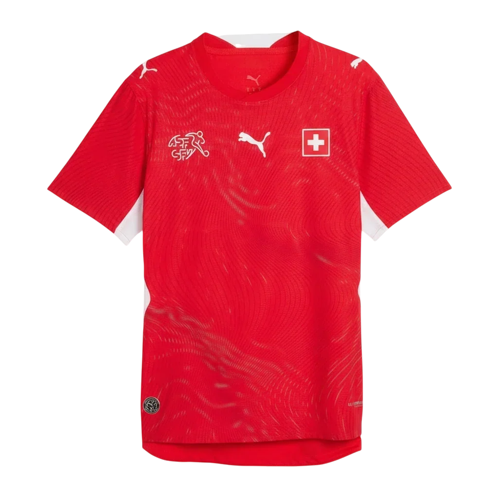 Switzerland National Team Home Jersey 2025/26 – red retro football jersey front view