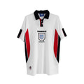 Hinchas Sportswear Store England 1998 World Cup retro white Umbro football jersey with black collar and red/black side panels.