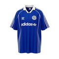 Hinchas Sportswear Store retro royal blue Adidas Originals jersey with white stripes and Trefoil logo. Classic polo collar.