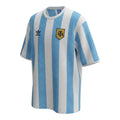 Hinchas Sportswear Store Argentina 1978 retro football jersey, light blue and white vertical stripes, Adidas trefoil logo, vintage AFA crest.
