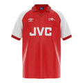 Hinchas Sportswear Store Arsenal 1982 retro home jersey in red and white with JVC sponsor and vintage cannon crest.