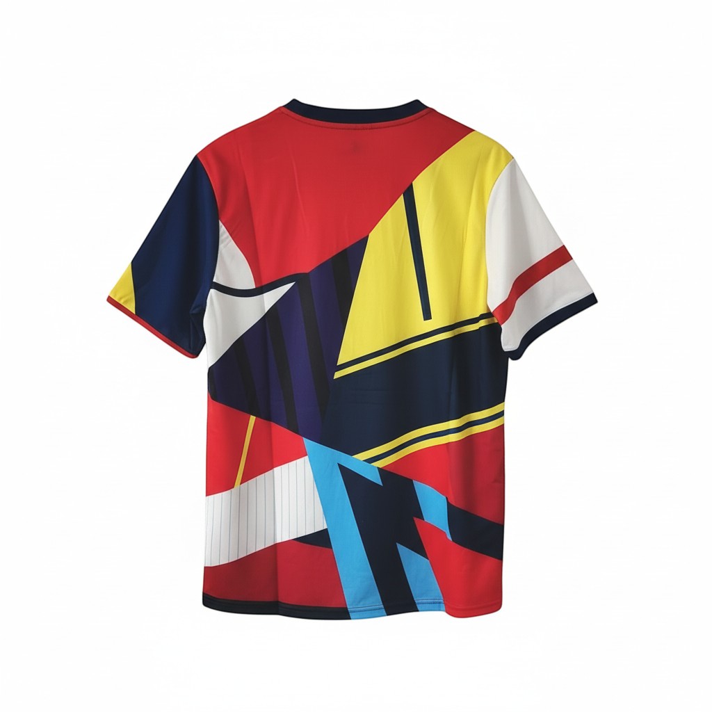 Hinchas Sportswear Store Arsenal FA Cup Final 2014 mashup jersey. Multi-colored, limited edition Nike Dri-Fit shirt celebrating historic kits.