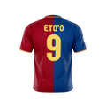 Hinchas Sportswear Store Barcelona 08/09 Home Kit Eto'o #9 retro football jersey. Features classic blaugrana stripes, Eto'o name and number.