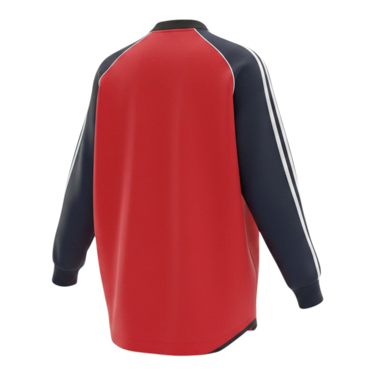 Hinchas Sportswear Store Bayern Munich 2000/01 long sleeve retro jersey, red with navy sleeves and white stripes.