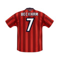 Hinchas Sportswear Store red striped England away jersey 97-99 with Beckham 7 on back